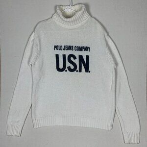RARE Ralph Lauren Polo Jeans Company Vintage 90s USN Turtleneck Sweater